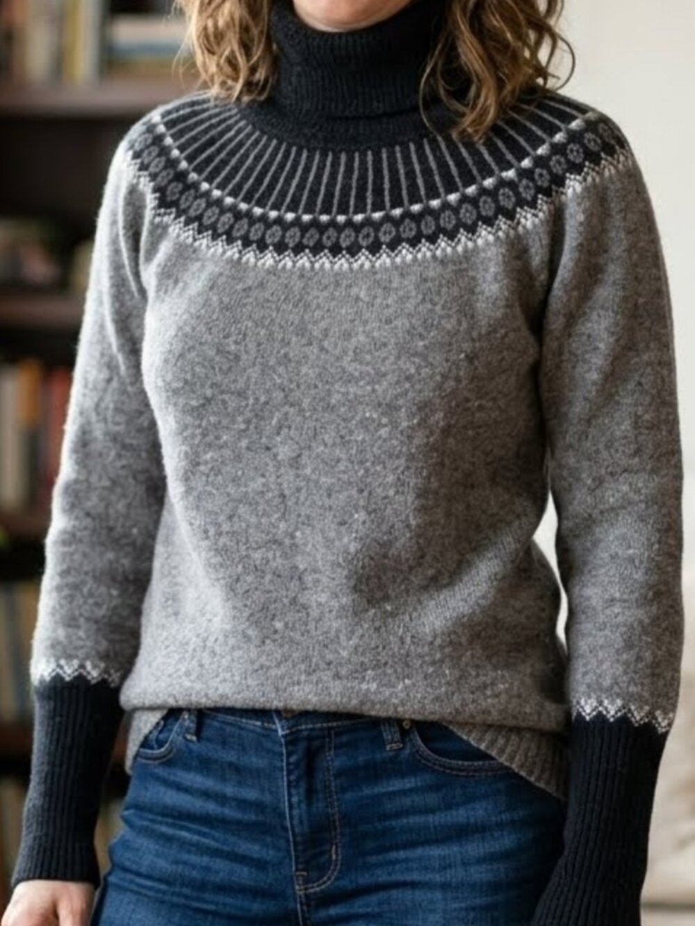 Jacob Connexion Women's Turtleneck Knit Angora Rabbit Hair Blend Sweater Size L